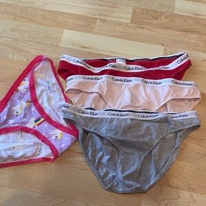 Women’s bundle of Calvin Klein Underwear Set in Pink, Red, and Gray